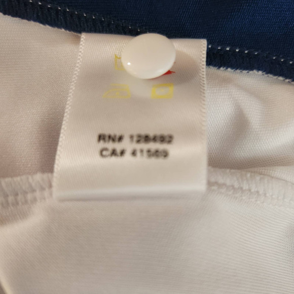 Greg Norman's Women's Cap Sleeve Golf Polo Shirt size Med Navy, White and Purple - Picture 8 of 8